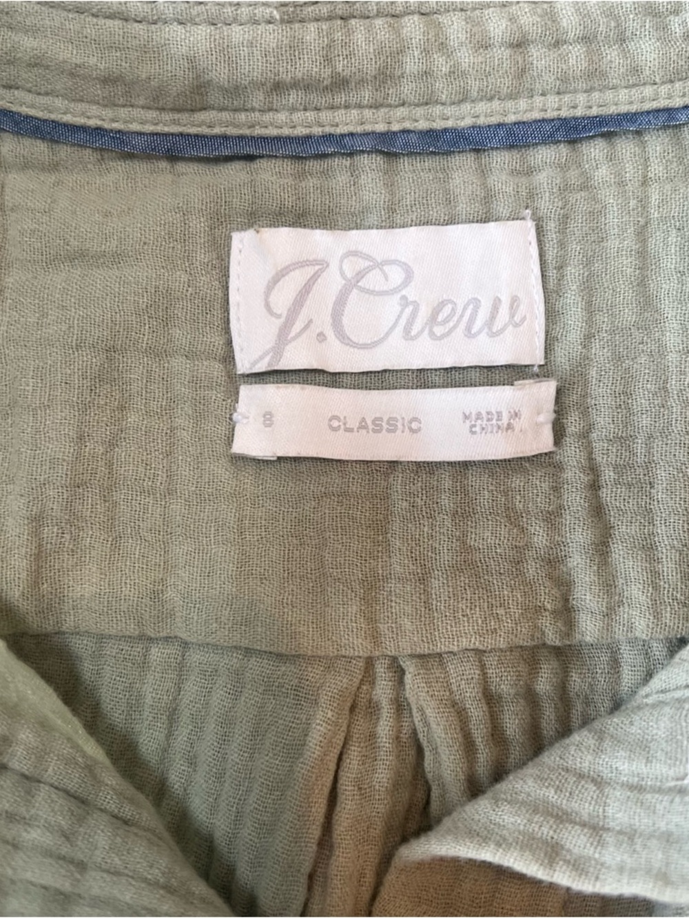 J. Crew Cotton garçon button down long sleeve gauze pistachio green women’s 8 - Picture 3 of 7